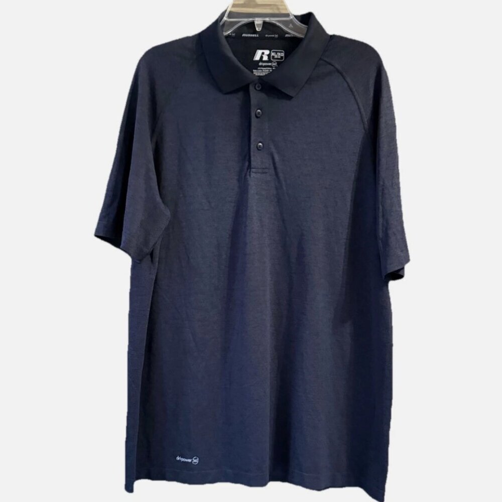 NWOT Russell Dri-Power 360 Men's Black Golf Polo Shirt Size XL